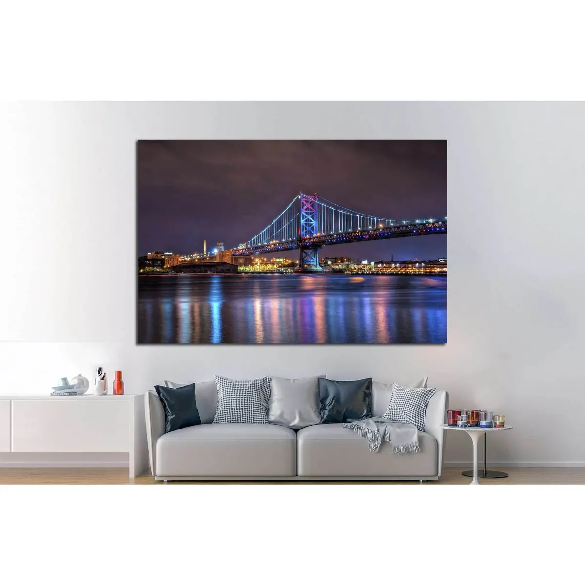 The Benjamin Franklin Bridge №881 Ready To Hang Canvas Print 3