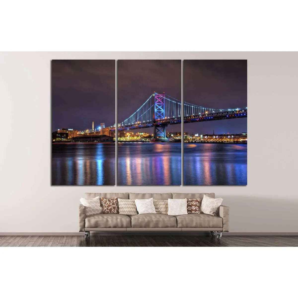 The Benjamin Franklin Bridge №881 Ready To Hang Canvas Print 5