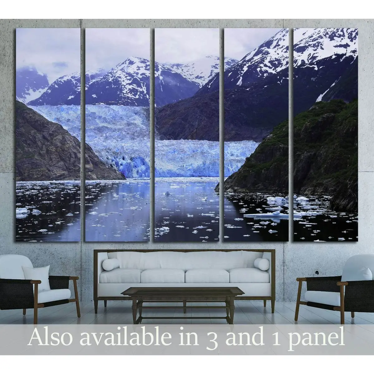 Blue Sawyer Glacier Canvas Art – Tracy Arm Fjord, Alaska Wall Print #2673