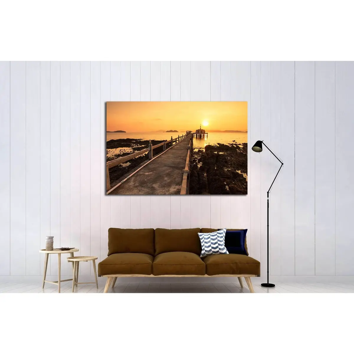 The Bridge At Old Church In The Sea №3141 Ready To Hang Canvas Print 3