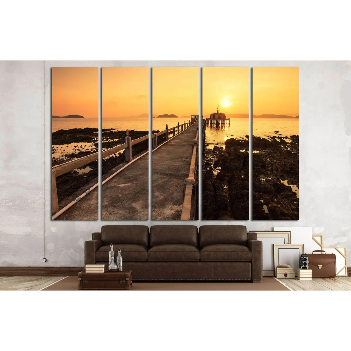Ocean Church Bridge Canvas Art Print #3141 – Premium Ready-to-Hang Wall Decor - Image 3