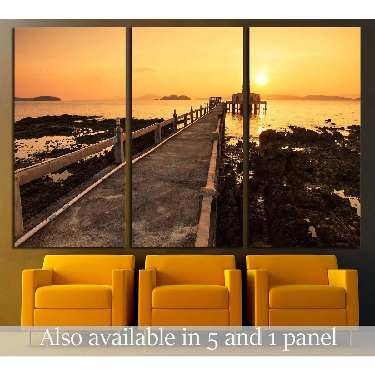 The Bridge At Old Church In The Sea №3141 Ready To Hang Canvas Print 5