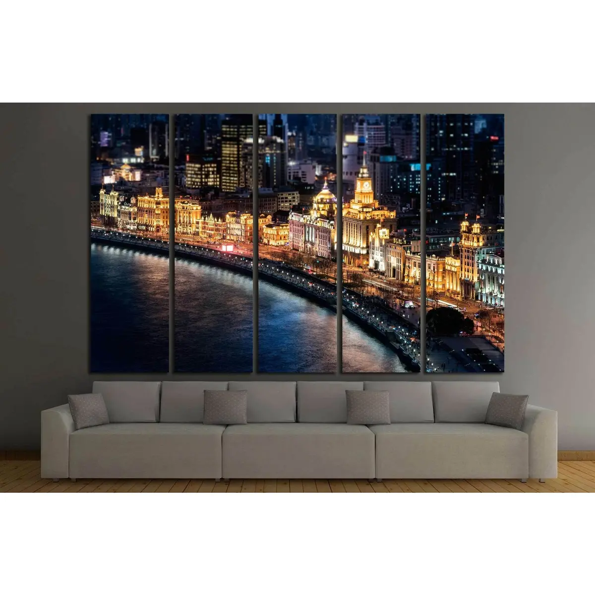 Shanghai Bund #1536 Premium Ready-to-Hang Canvas Wall Art - Image 3