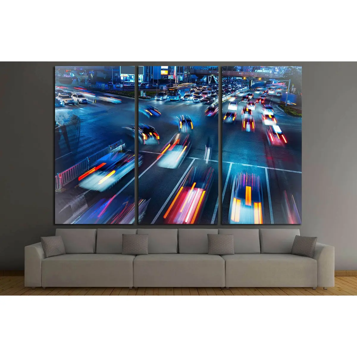 The Busy Traffic In The City №2213 Ready To Hang Canvas Print 5
