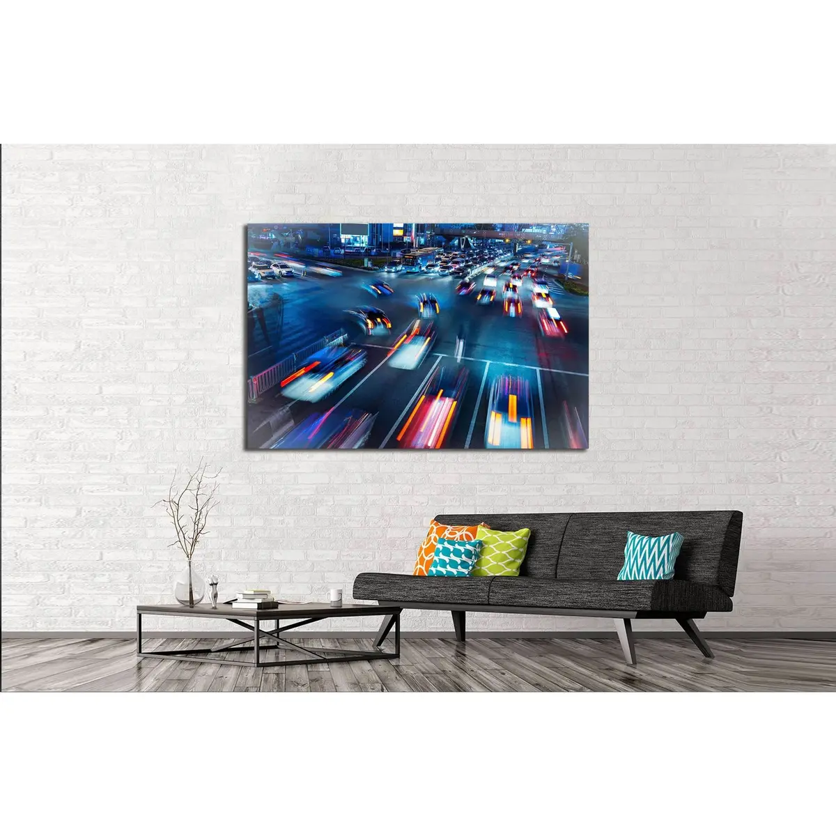 The Busy Traffic In The City №2213 Ready To Hang Canvas Print 3