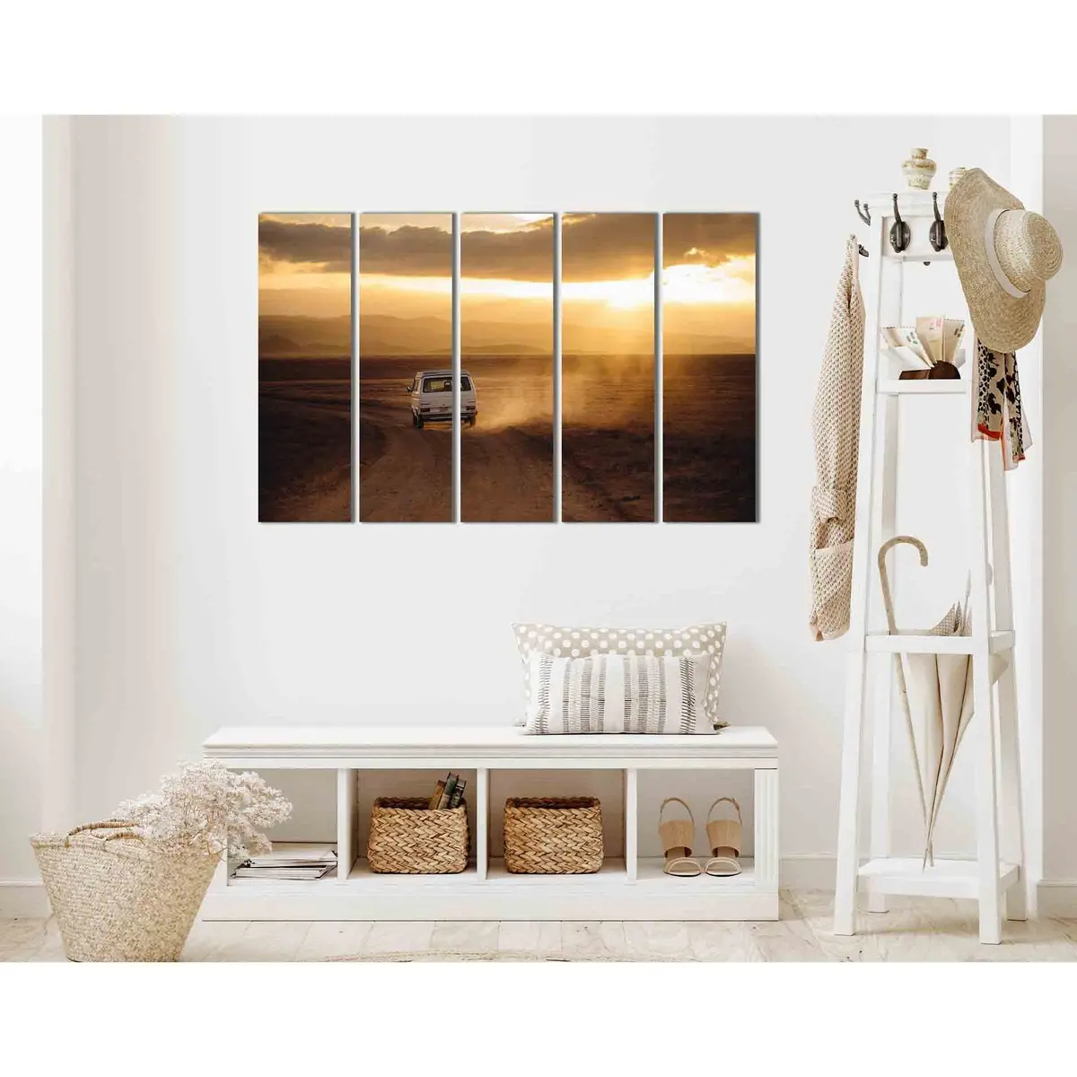 Sunset Car Departure Art Print №D1814 – Ready-to-Hang Canvas - Image 3