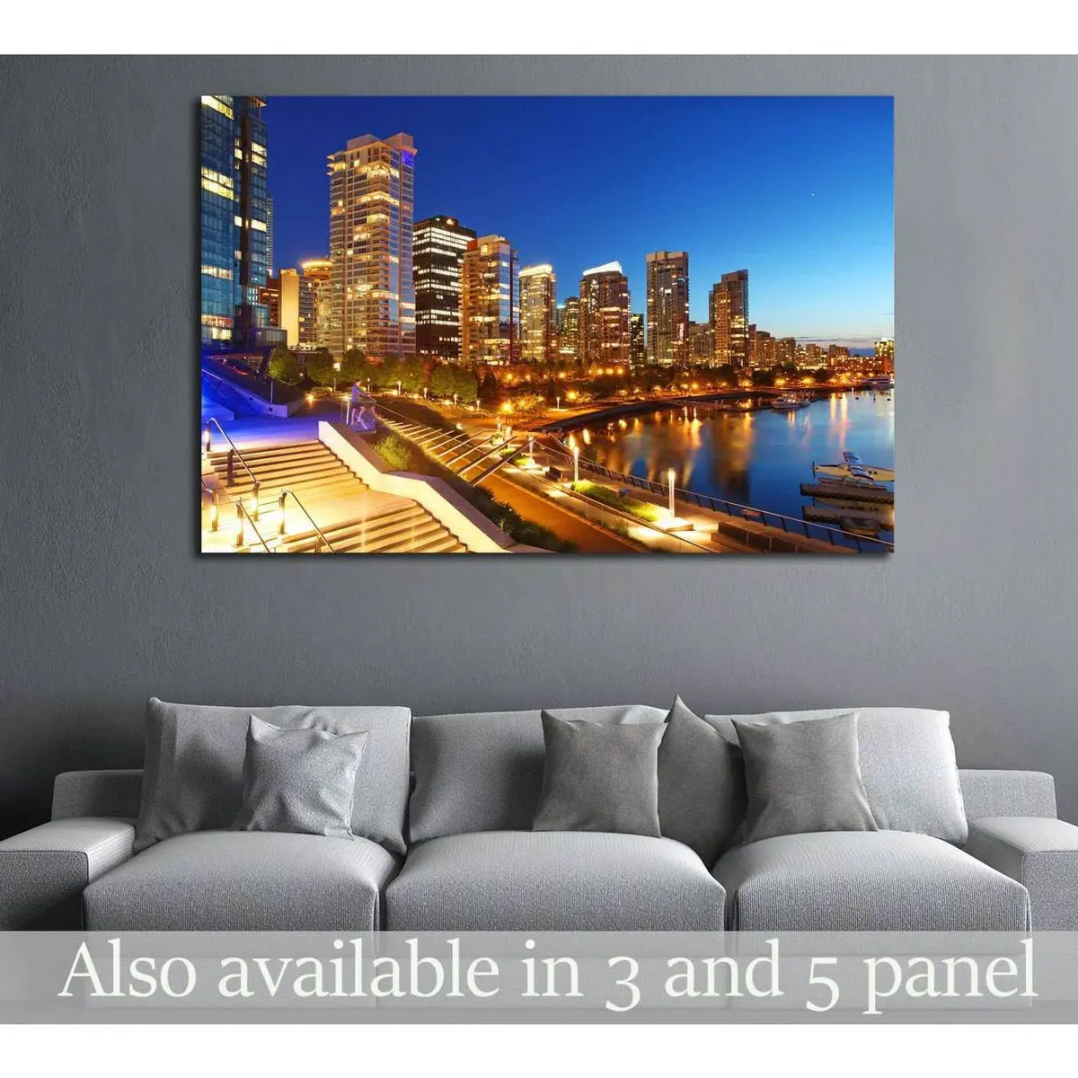 The City Of Vancouver In Canada №2047 Ready To Hang Canvas Print 1