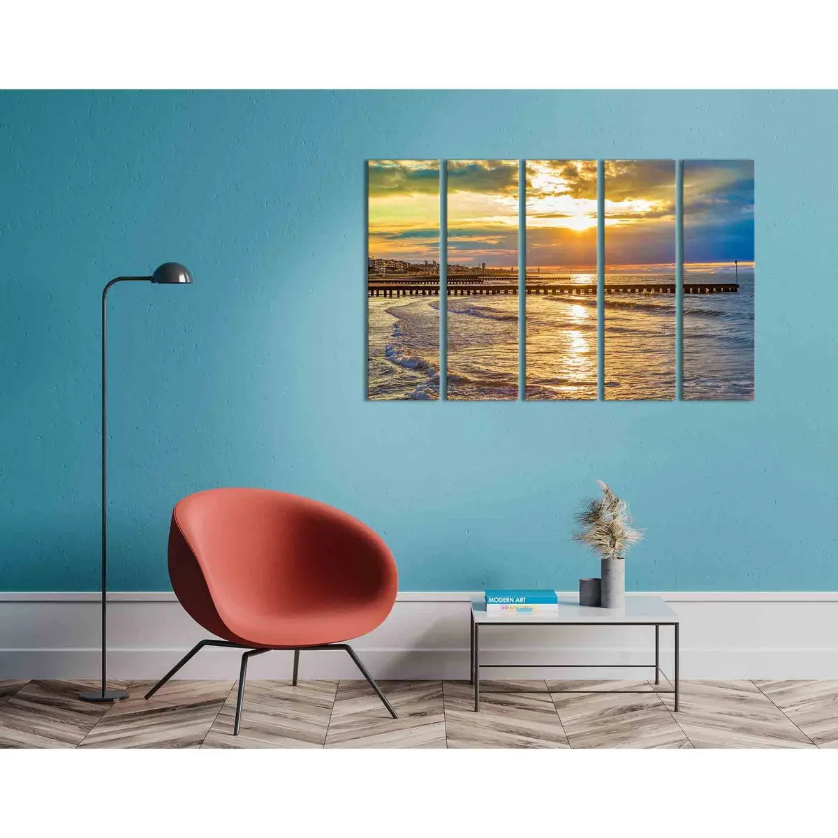Coast in the Sun D1238 Premium Canvas Wall Art Print - Image 3