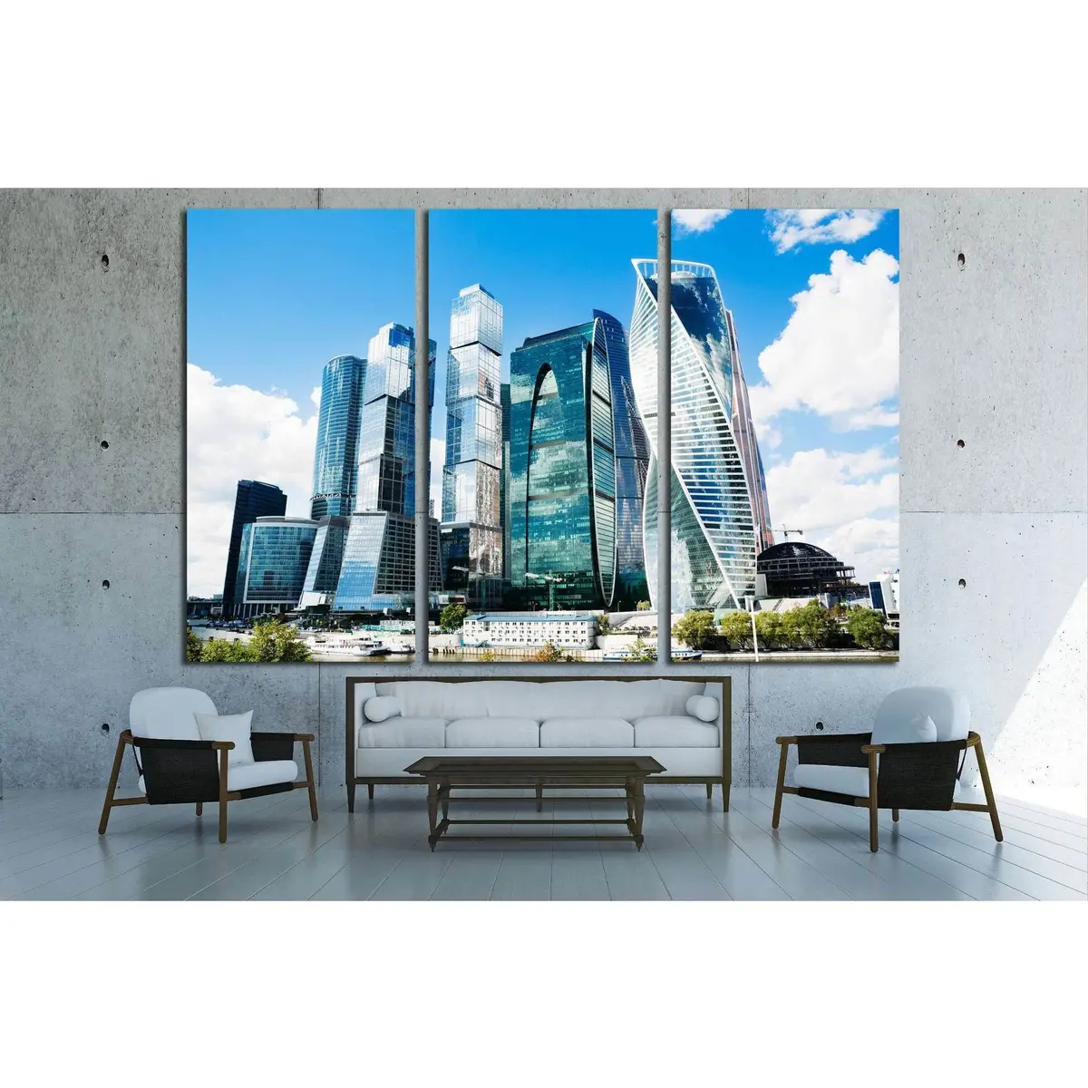 The Complex Of Buildings Moscow City №1556 Ready To Hang Canvas Print 3