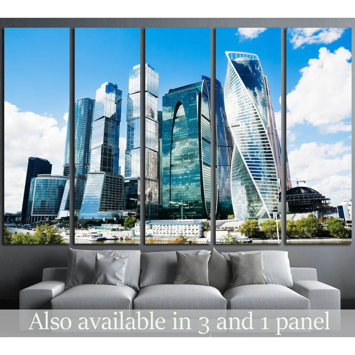 The Complex Of Buildings Moscow City №1556 Ready To Hang Canvas Print 1