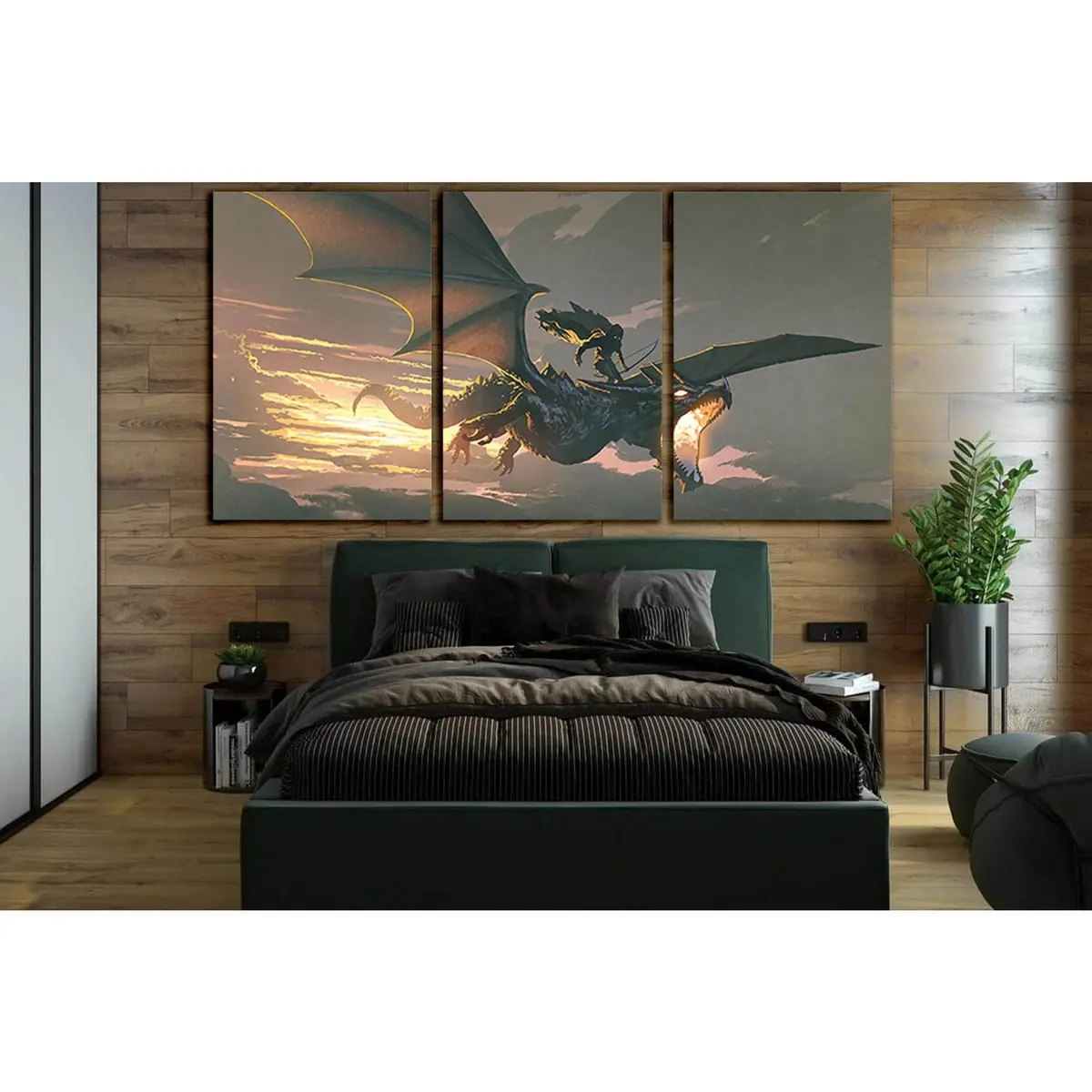 The Dragon Flying In The Sunset №Sl1275 Ready To Hang Canvas Print 5