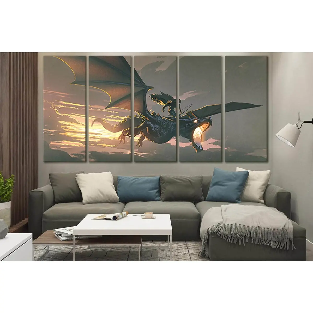 Sunset Dragon Canvas Art №SL1275 – Premium Ready-to-Hang Wall Decor - Image 3