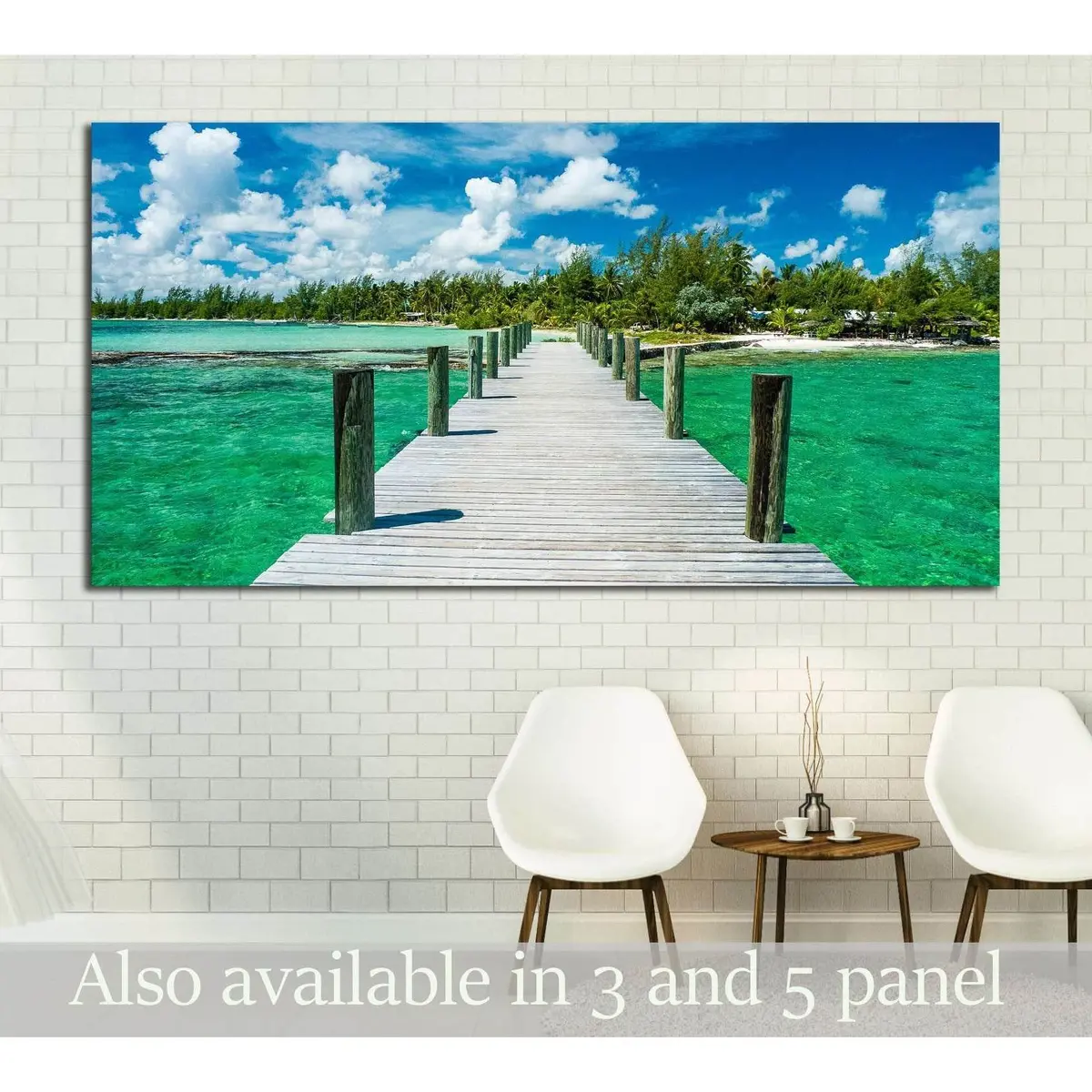 The Emerald Waters Of Andros Island Glisten Beneath An Idyllic Sky №3105 Ready To Hang Canvas Print 1