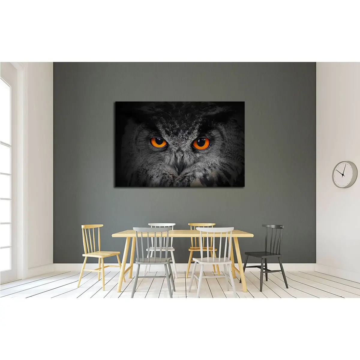 The Evil Eyes, Eagle Owl, Bubo Bubo №2339 Ready To Hang Canvas Print 3