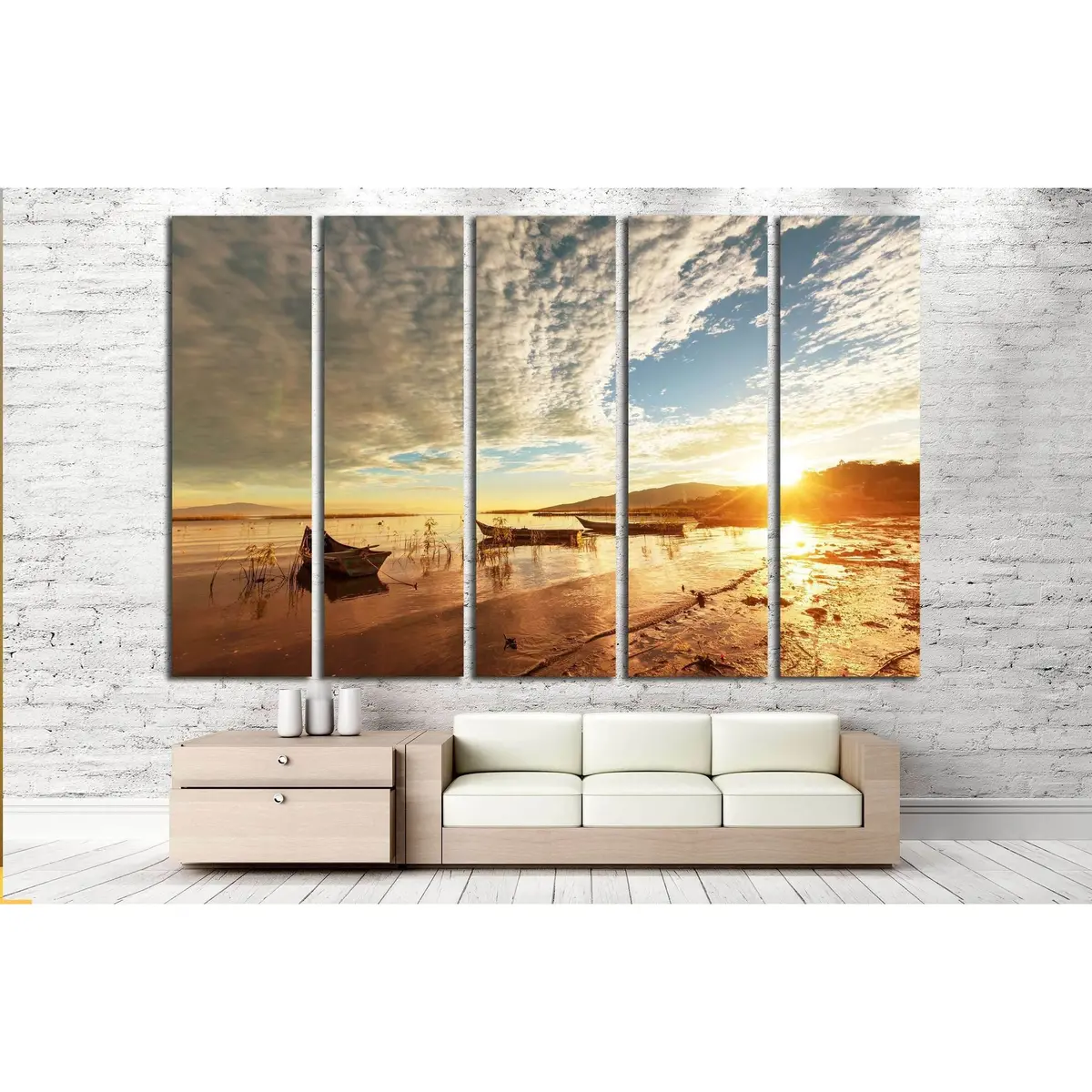 Mexican Fishing Boats Canvas Wall Art #3155 – Premium Ready-to-Hang Print - Image 3