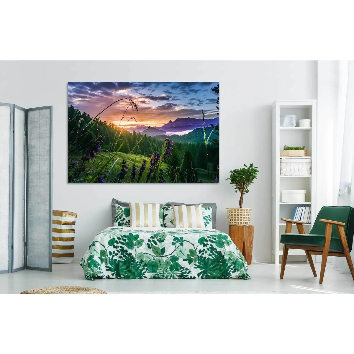 The Forest At Sunset №D1754 Ready To Hang Canvas Print 1