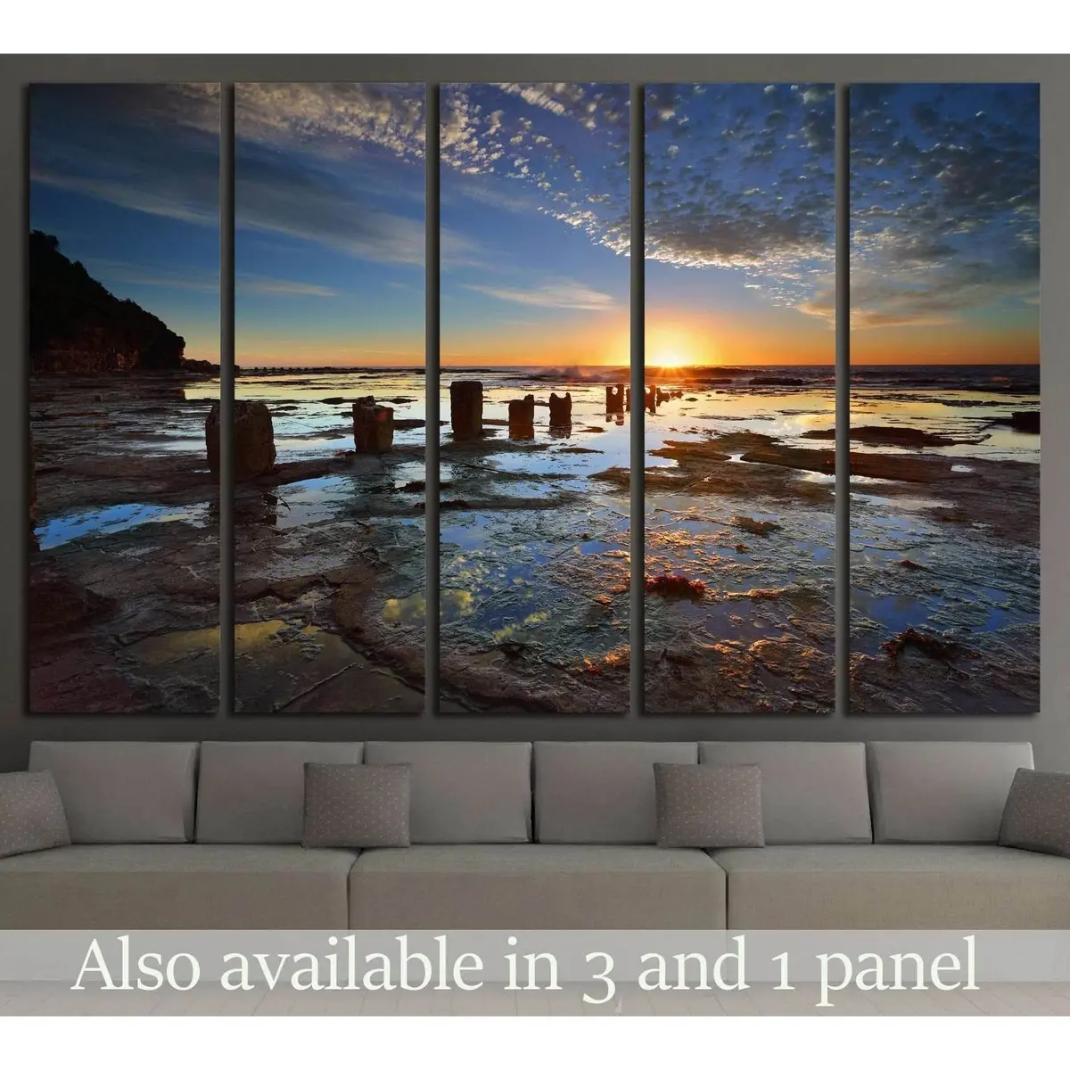 Golden Sunrise Over Australia Horizon Canvas Wall Art №2523