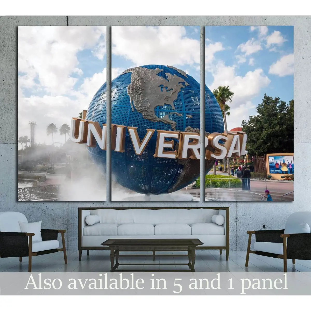 The Large Rotating Universal Logo Globe, Orlando, Florida, Usa №1941 Ready To Hang Canvas Print 5