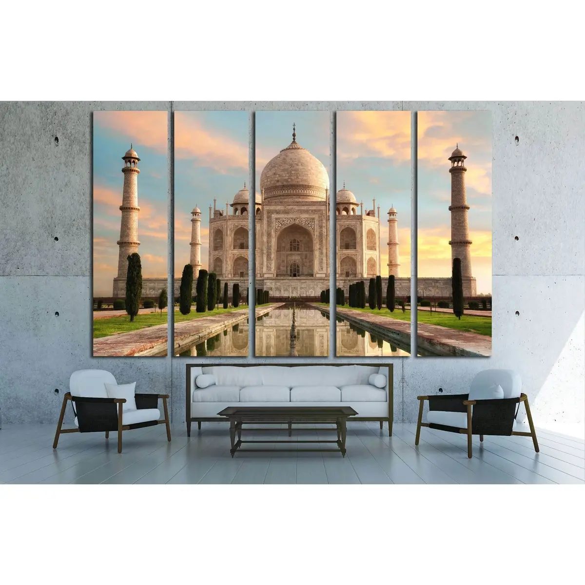 Stunning Taj Mahal Sunrise Canvas Art – Pastel Sky Wall Decor - Image 3