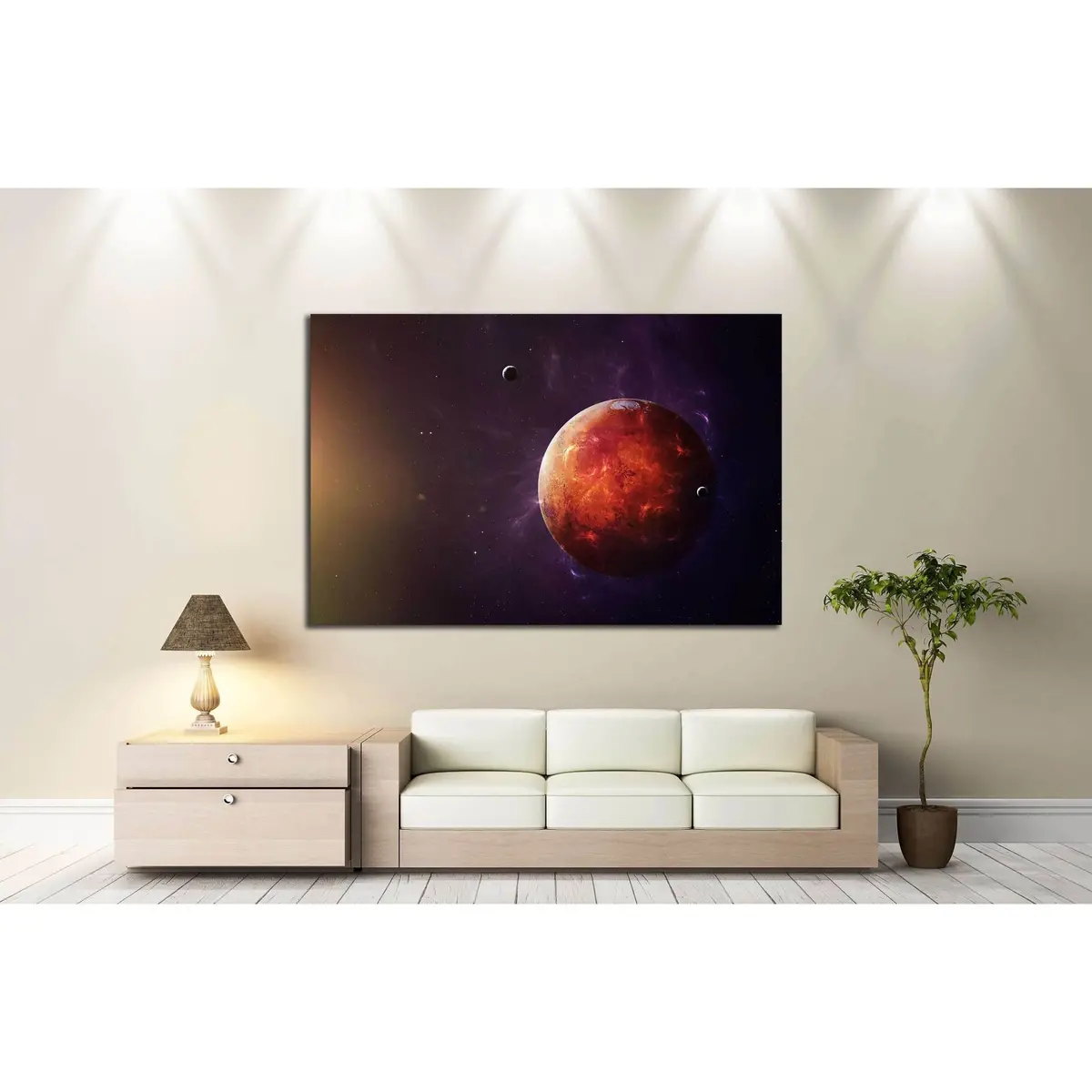 The Mars Shot From Space Showing All They Beauty. №2454 Ready To Hang Canvas Print 3