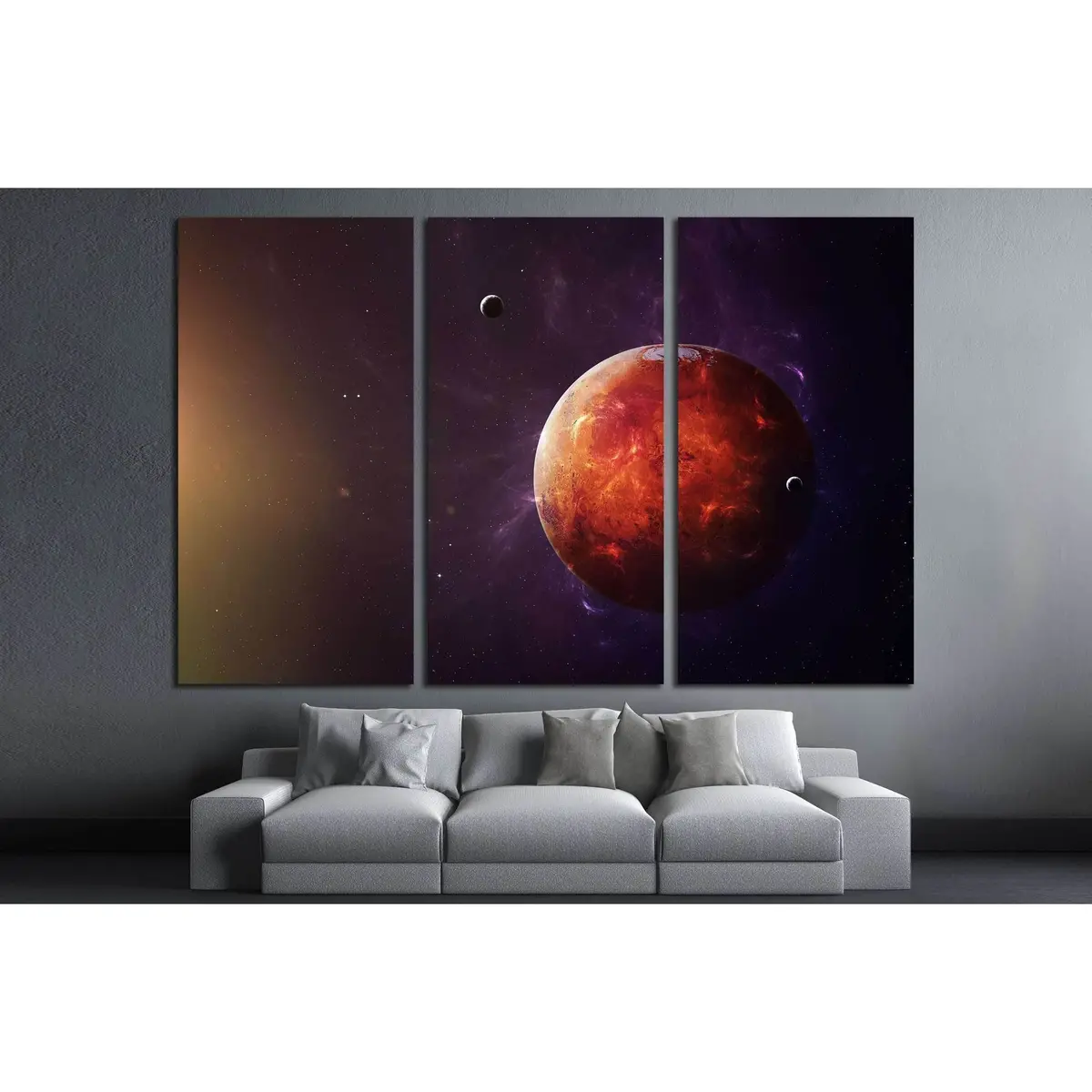 The Mars Shot From Space Showing All They Beauty. №2454 Ready To Hang Canvas Print 5