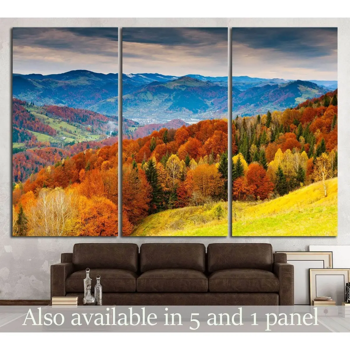 The Mountain Autumn Landscape №750 Ready To Hang Canvas Print 1