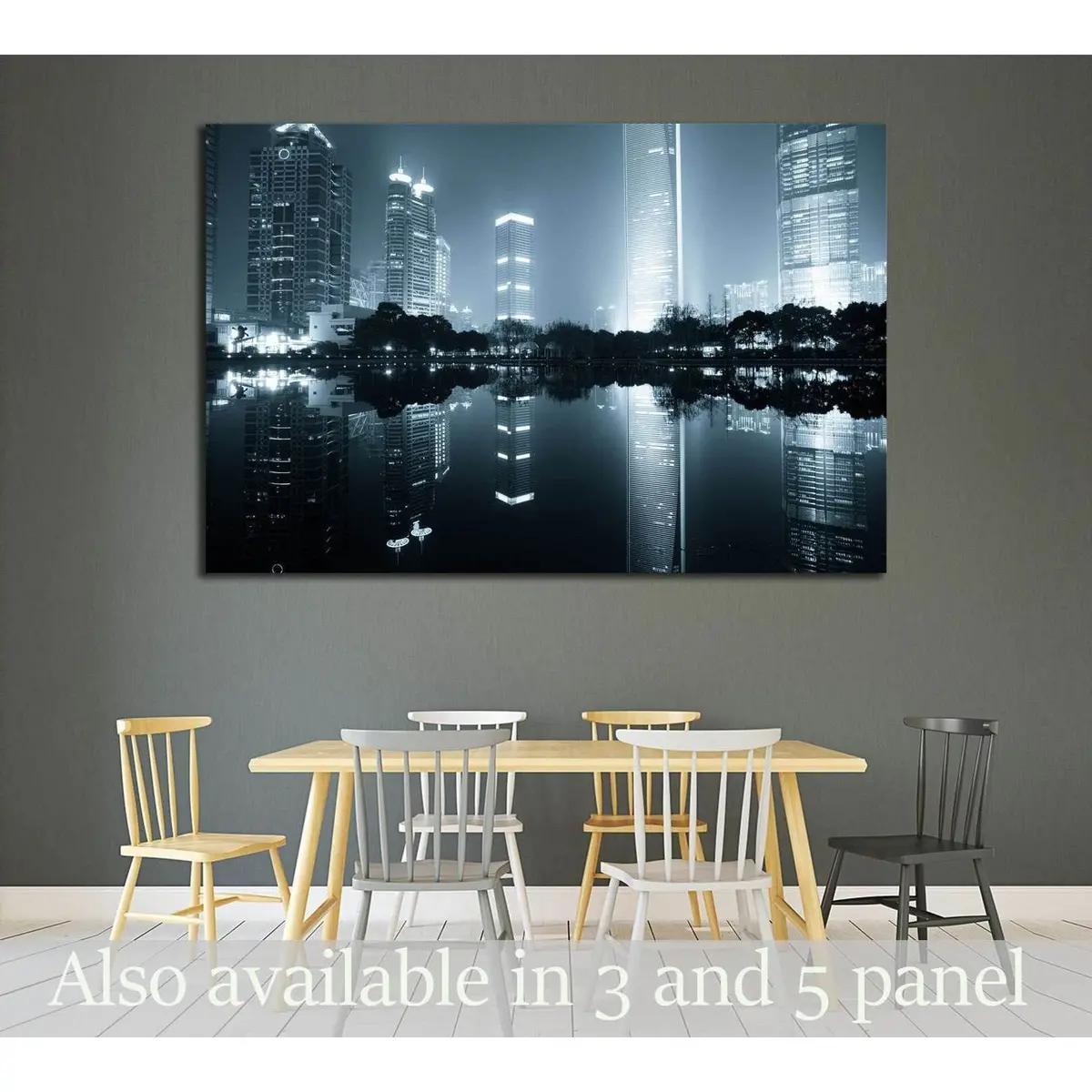 The Night View Of The Lujiazui Financial Centre In Shanghai China №2230 Ready To Hang Canvas Print 1