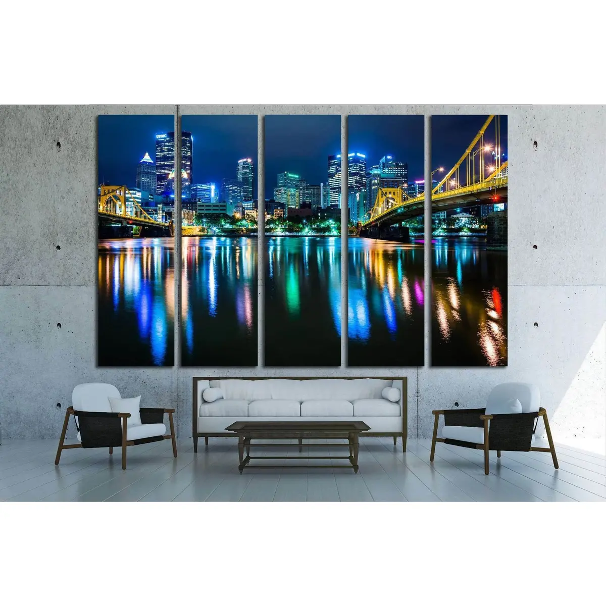 Pittsburgh Night Skyline Canvas Art Featuring the Allegheny River, Pennsylvania - Image 3
