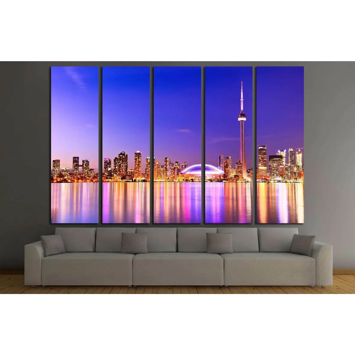 Toronto Skyline Reflection Canvas Wall Art – Ready-to-Hang Print from Ontario, Canada #2055 - Image 3