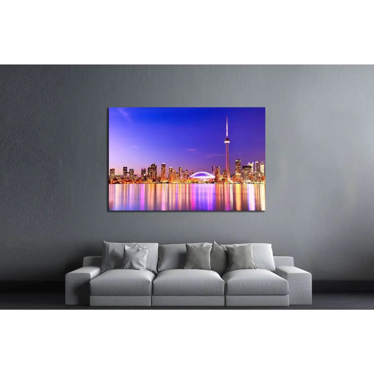 The Reflection Of Toronto Skyline In Ontario, Canada №2055 Ready To Hang Canvas Print 3
