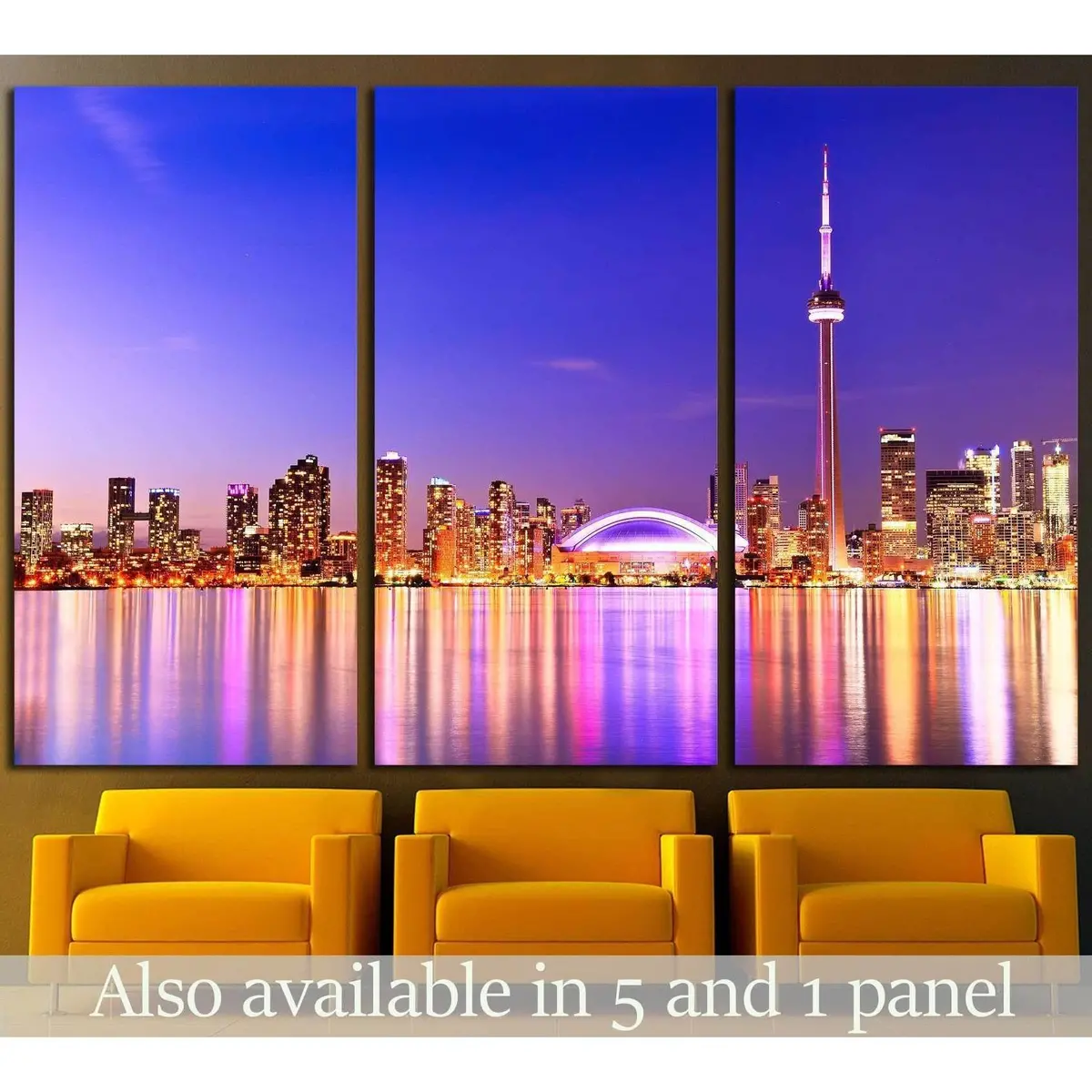 The Reflection Of Toronto Skyline In Ontario, Canada №2055 Ready To Hang Canvas Print 5