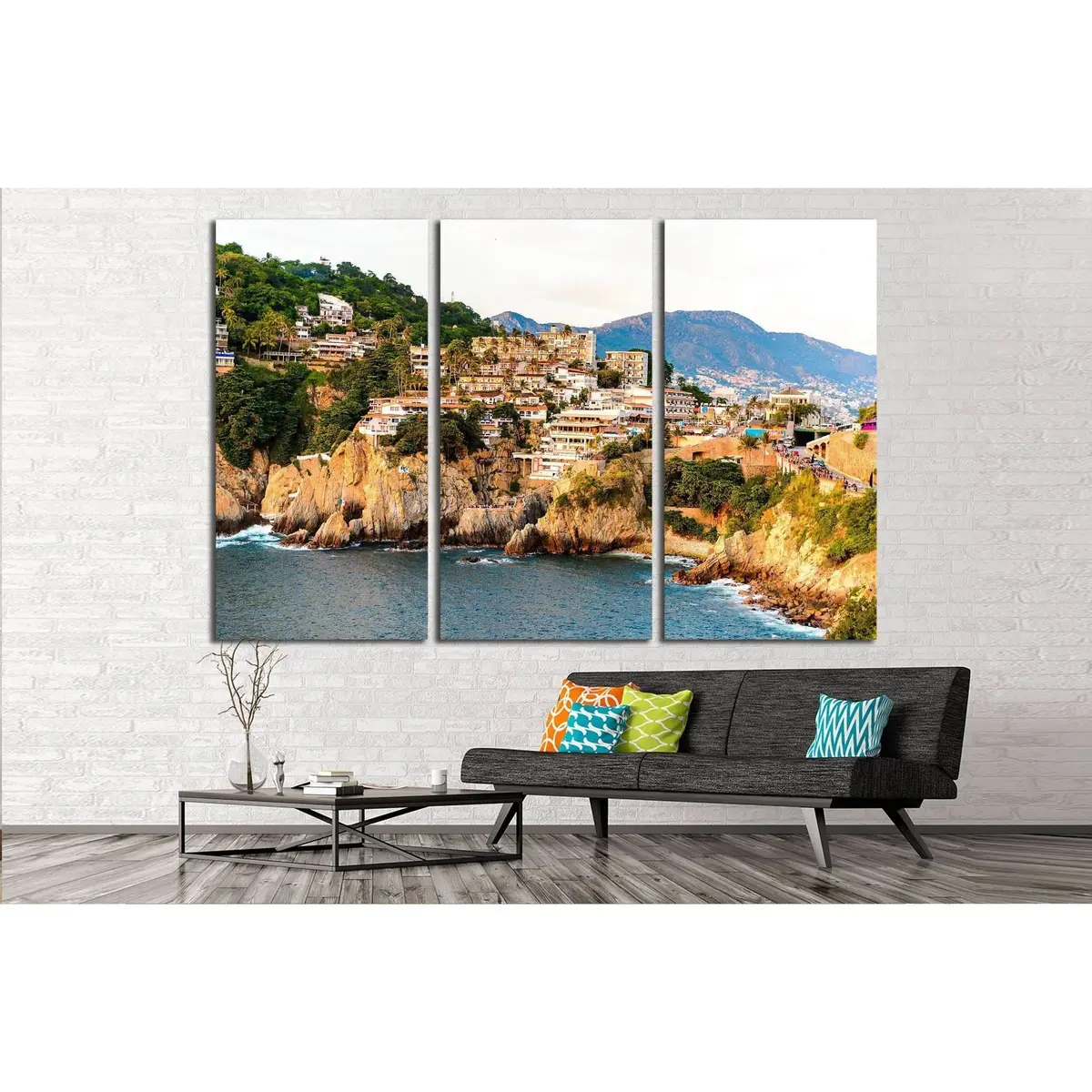 The Rock La Quebrada, One Of The Most Famous Tourist Attractions In Acapulco, Mexico №2395 Ready To Hang Canvas Print 5
