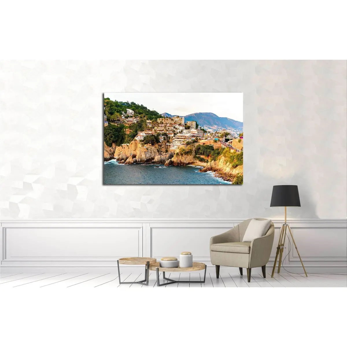 The Rock La Quebrada, One Of The Most Famous Tourist Attractions In Acapulco, Mexico №2395 Ready To Hang Canvas Print 3
