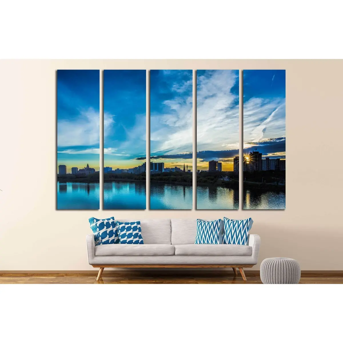Saskatoon Sunset Skyline Canvas Wall Art – Ready-to-Hang Print #2155 - Image 3