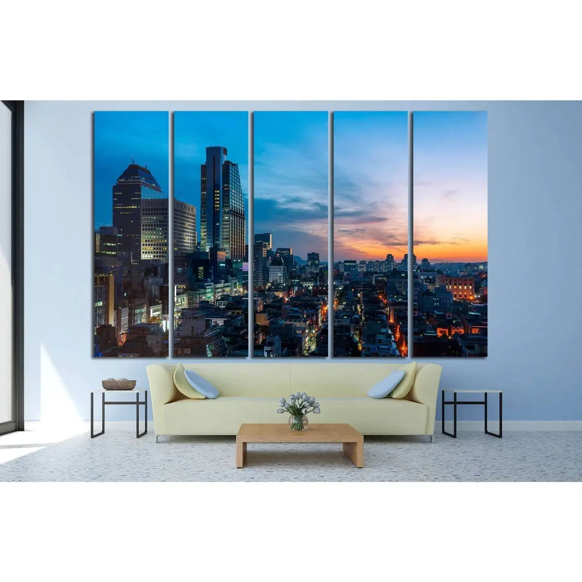 The Sun Sets Over The Gangnam District Of Seoul, South Korea №1634 Ready To Hang Canvas Print 3