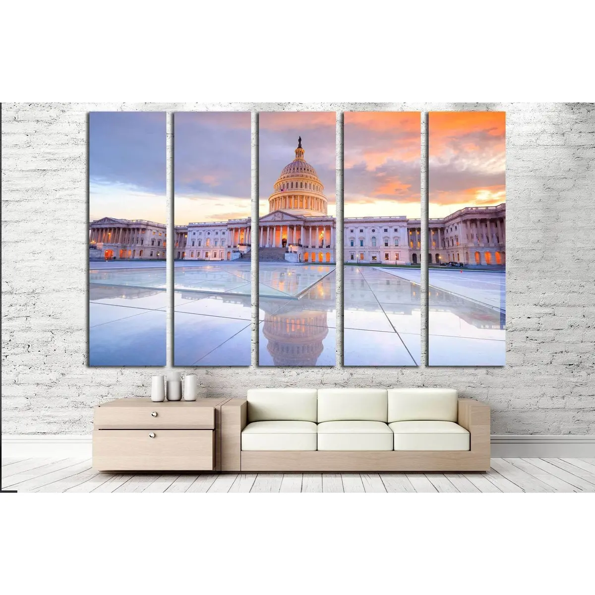 Ready-to-Hang Canvas Print Featuring the Iconic U.S. Capitol at Night, Dome Aglow - Image 3