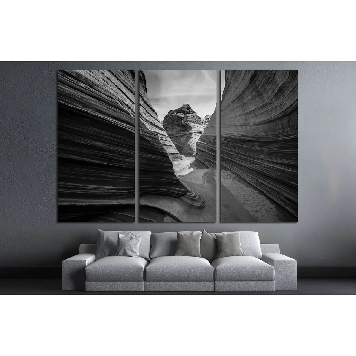 The Wave, Arizona Black And White №2930 Ready To Hang Canvas Print 5