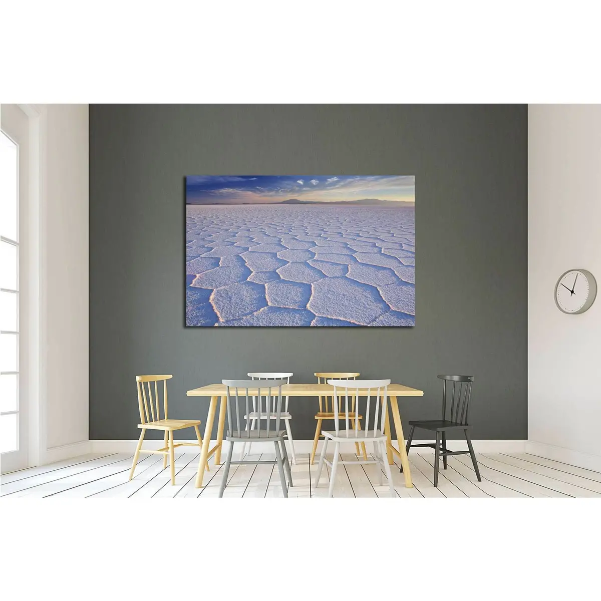 The World's Largest Salt Flat, Salar De Uyuni In Bolivia, Photographed At Sunrise №1981 Ready To Hang Canvas Print 3
