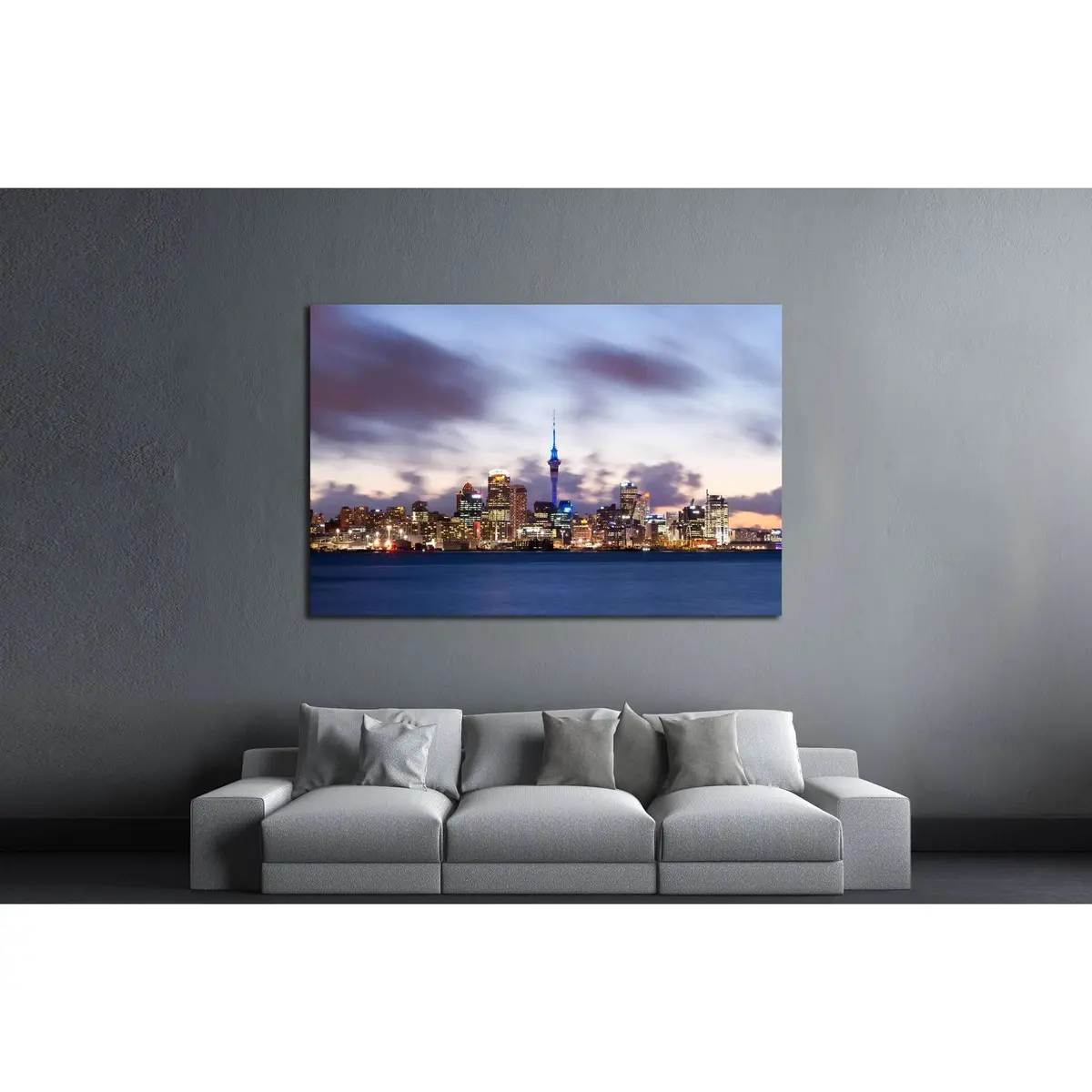 This Image Shows The Auckland Skyline, New Zealand №2223 Ready To Hang Canvas Print 3