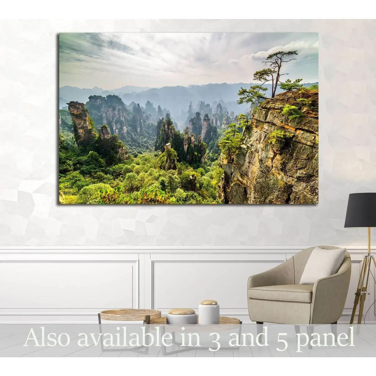 Tianzi Mountains (Avatar Mountains), Zhangjiajie National Forest Park, China №1988 Ready To Hang Canvas Print 1