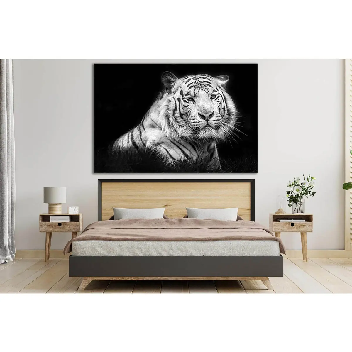 Tiger Black & White №Sl853 Ready To Hang Canvas Print 2