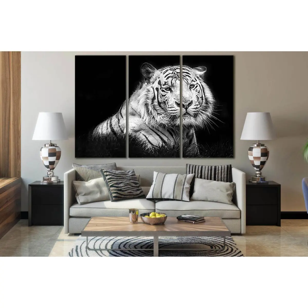 Tiger Black & White №Sl853 Ready To Hang Canvas Print 5