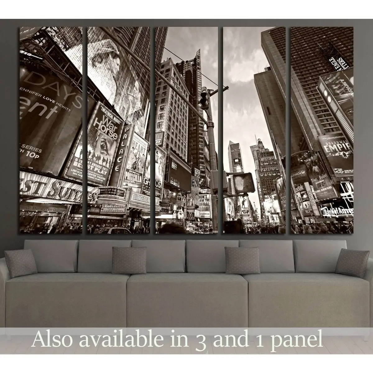 Ready-to-Hang Times Square Canvas Wall Art: Broadway Theaters, Dynamic LED Displays, Manhattan Skyline