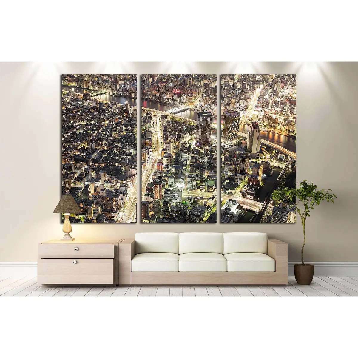 Tokyo City Sky View At Night №2244 Ready To Hang Canvas Print 5
