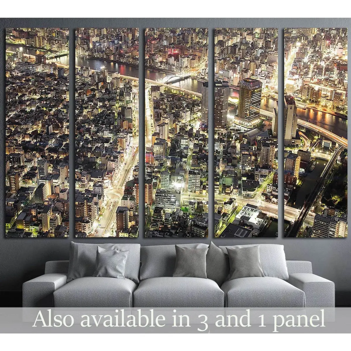 Premium Tokyo Night Skyline Canvas Art Print #2244 – Ready-to-Hang Wall Decor