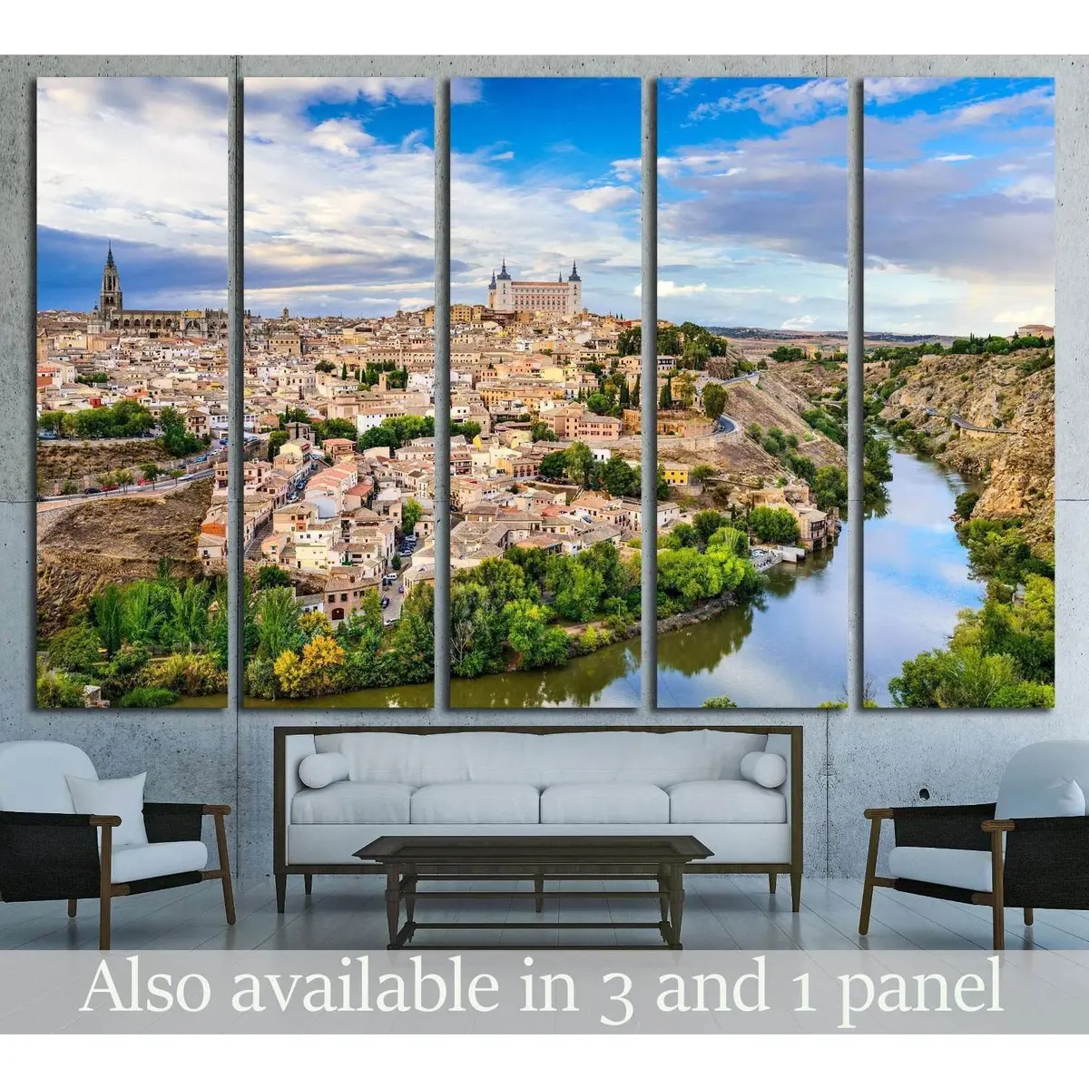 Toledo Spain Historic Old Town Skyline Canvas Art Print #2061