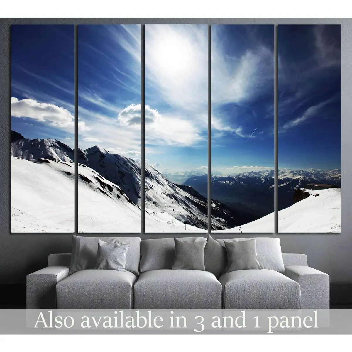 Premium Mountain Peak Canvas Art Print #752 – Ready-to-Hang Wall Decor