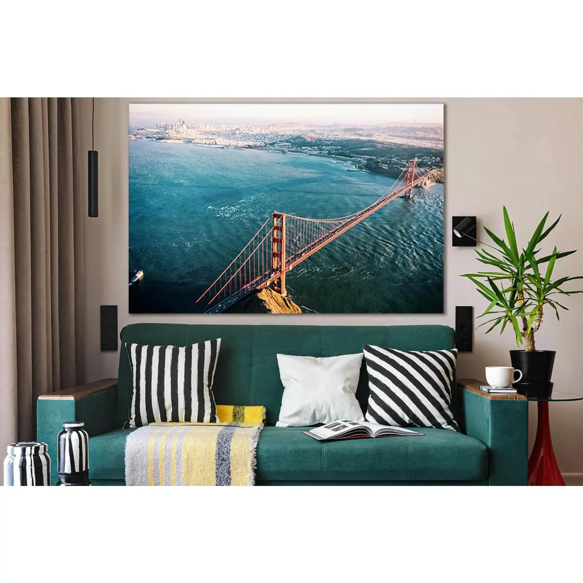 Top View Golden Gate №Sl1121 Ready To Hang Canvas Print 1