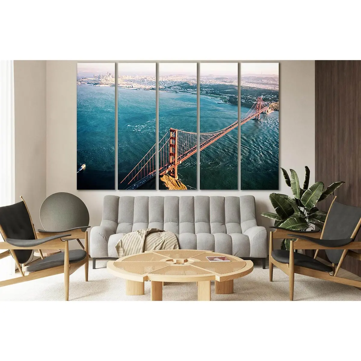 Aerial Golden Gate Bridge Canvas Art №SL1121 – Pre-Hung Wall Decor - Image 3
