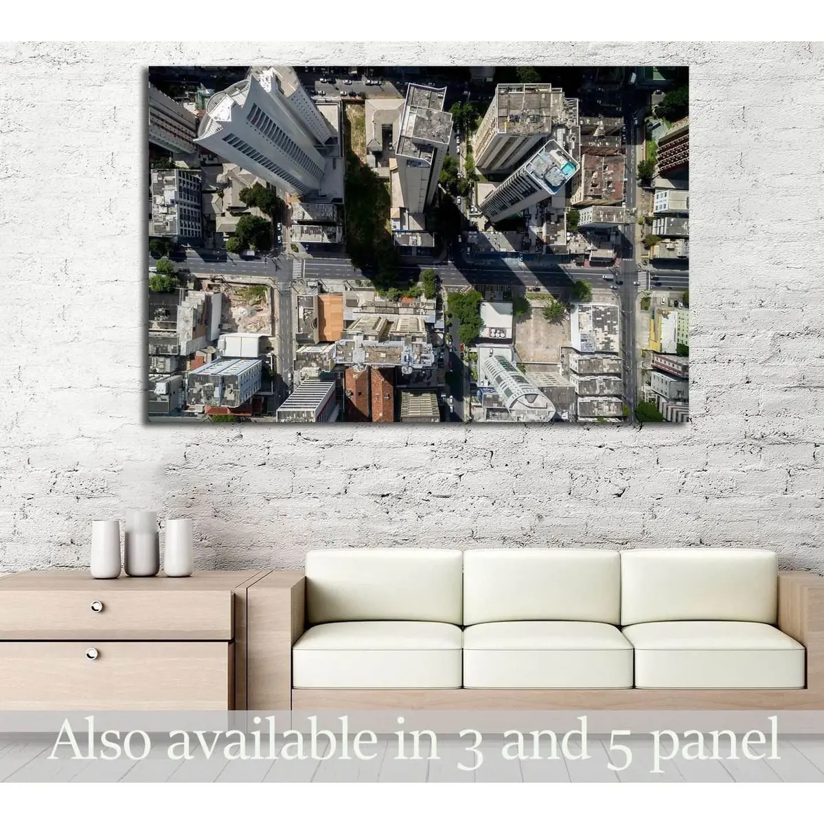 Top View Of Skyscrapers In A Big City №2198 Ready To Hang Canvas Print 1